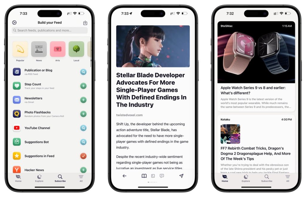 La aplicación de Feeeed