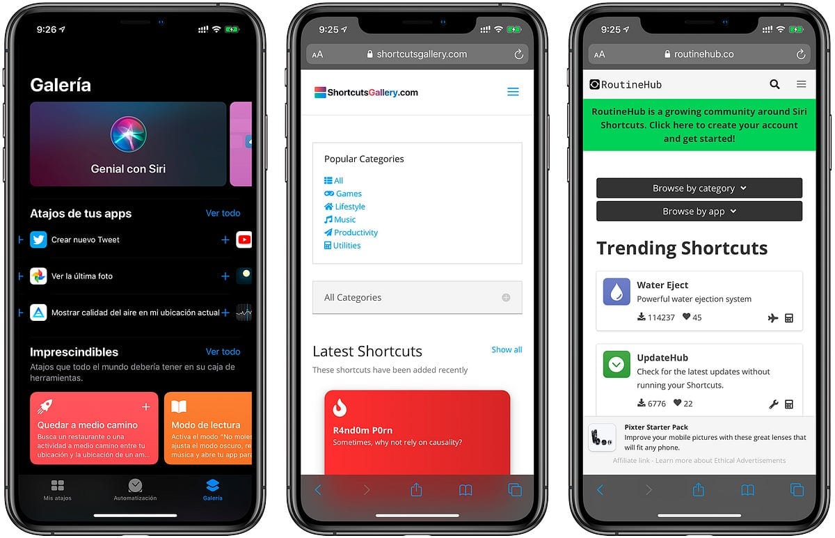 Webs donde conseguir atajos para iOS